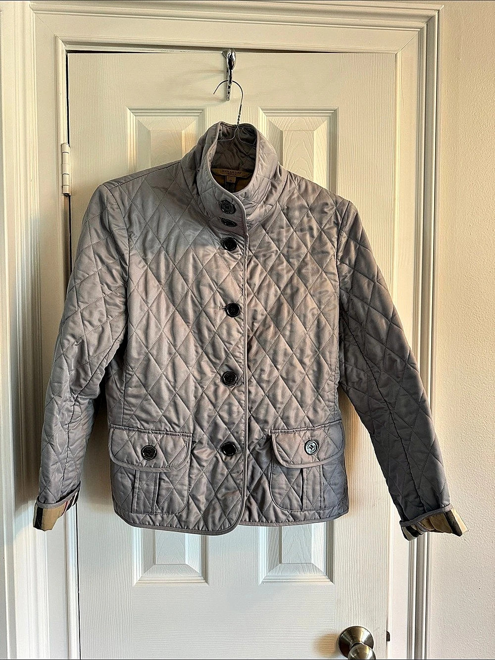 Burberry Brit quilted jacket Quilted Jacket in Gray Size Medium
